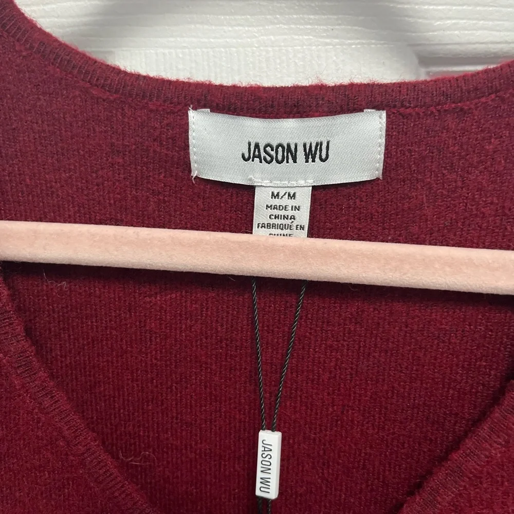 Jason Wu Women's Sweater Vest Novelty Buttons Oxblood wool Blend Medium NWT